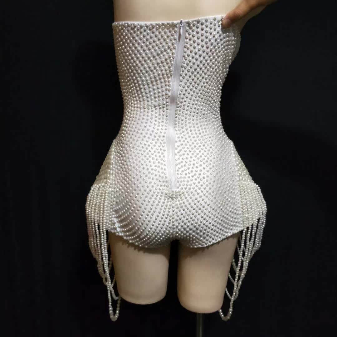 Pearl corset shorts romper jumper