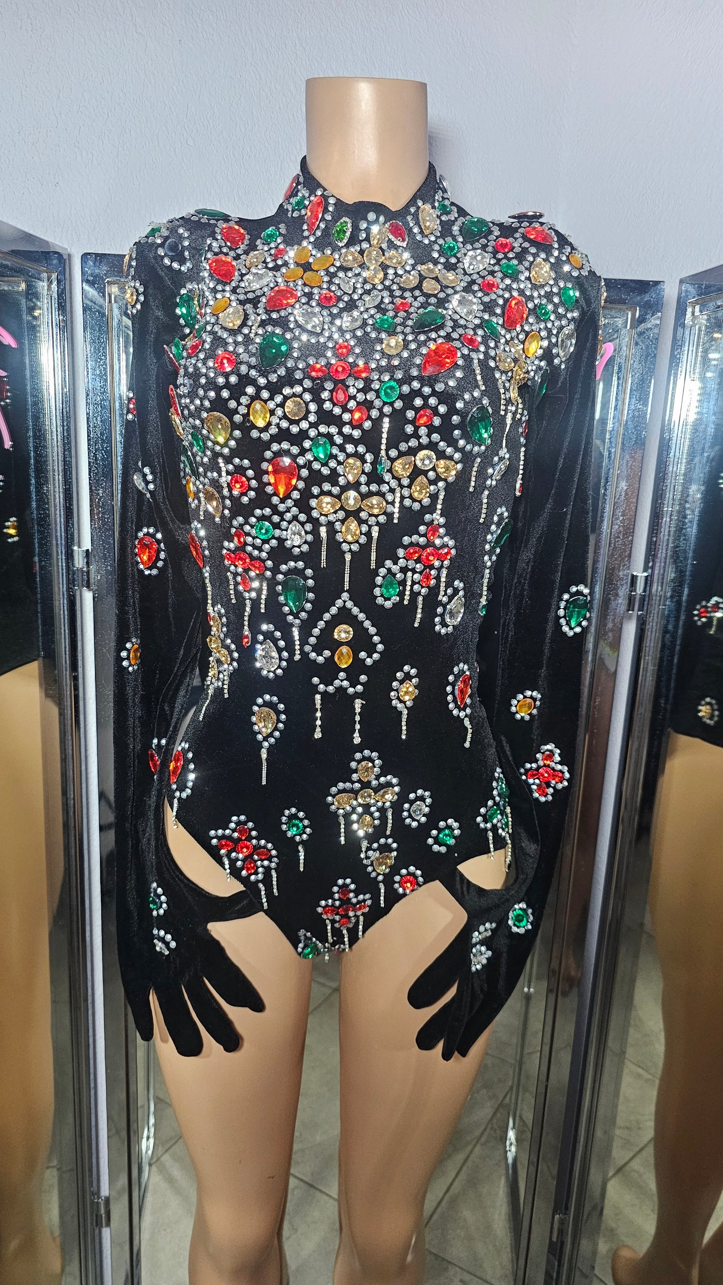 EDC black leotard with gloves ( boots sold separately)