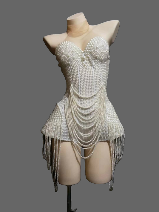 Pearl corset shorts romper jumper