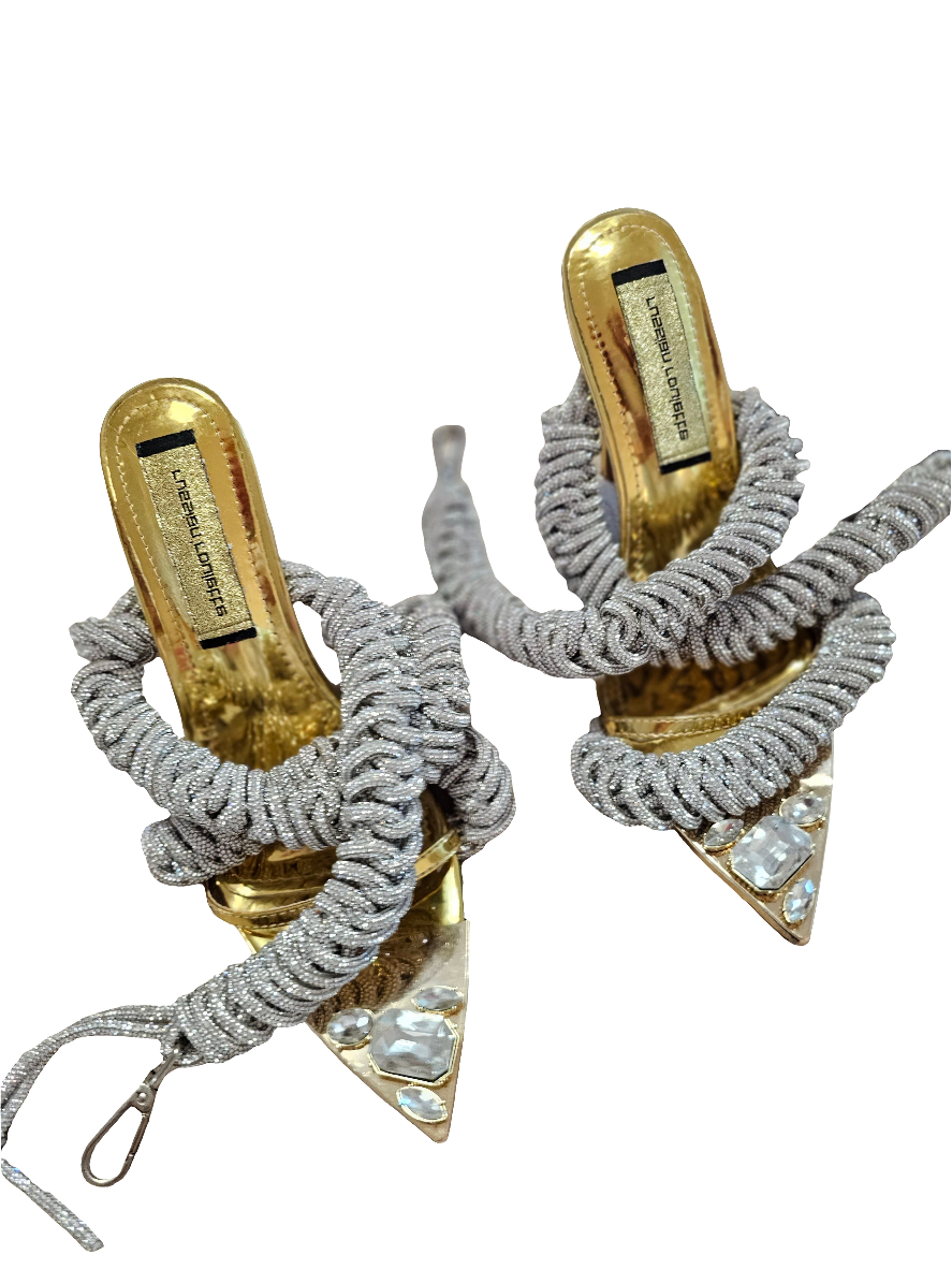 Rhinestone crystalized strappy sandals