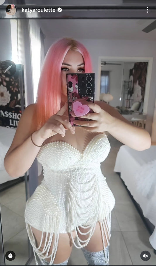 Pearl corset shorts romper jumper