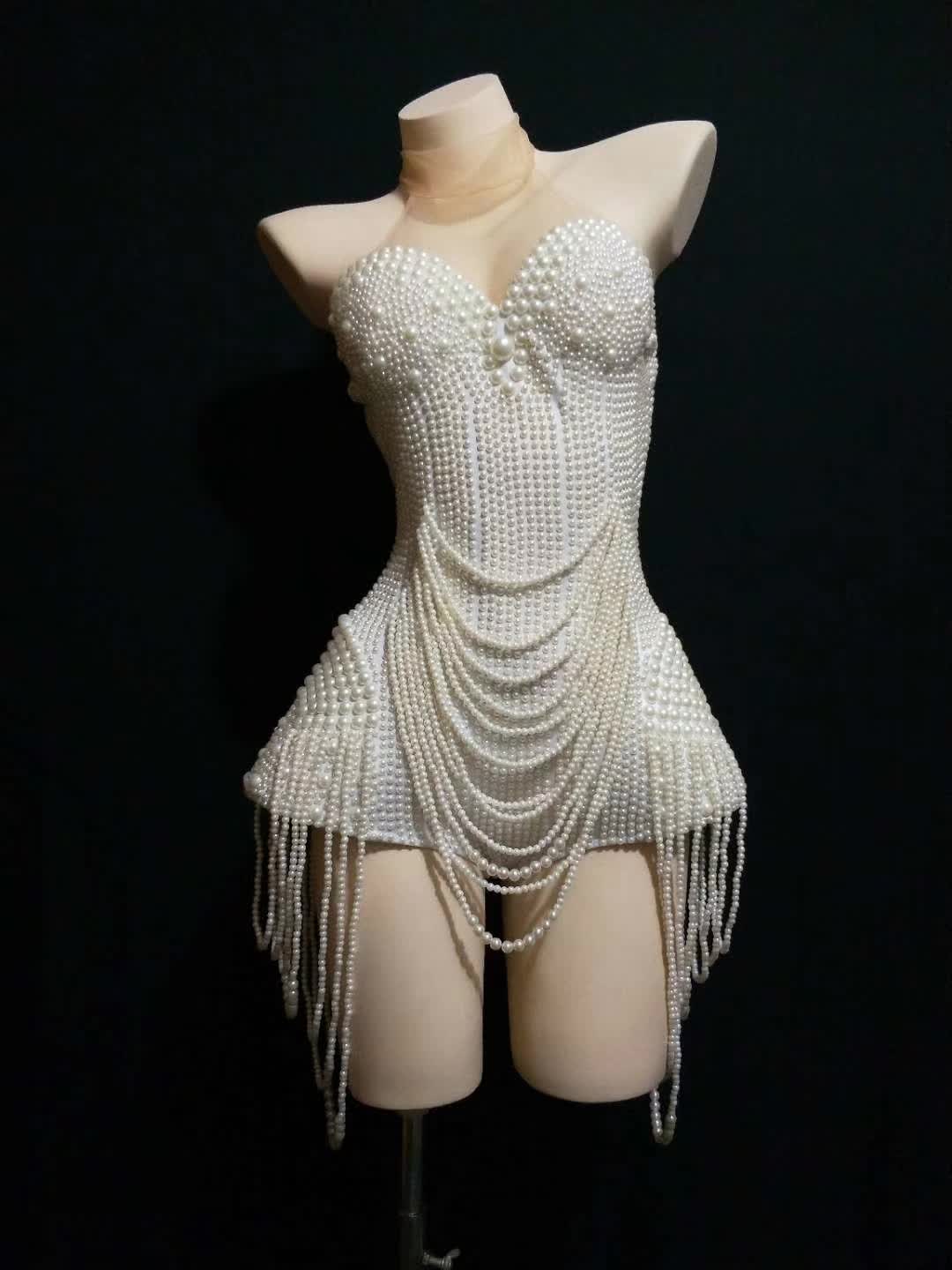Pearl corset shorts romper jumper