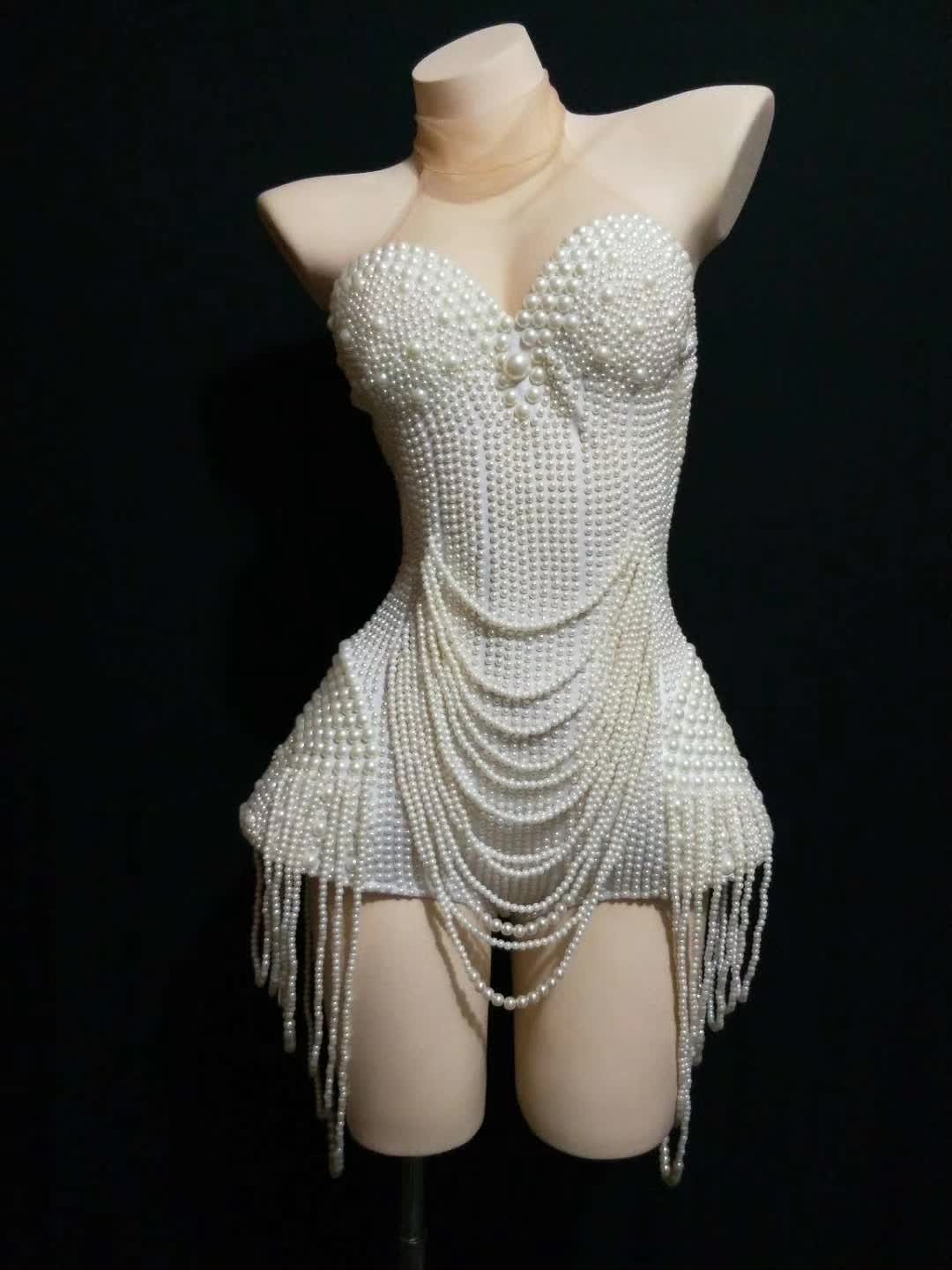Pearl corset shorts romper jumper