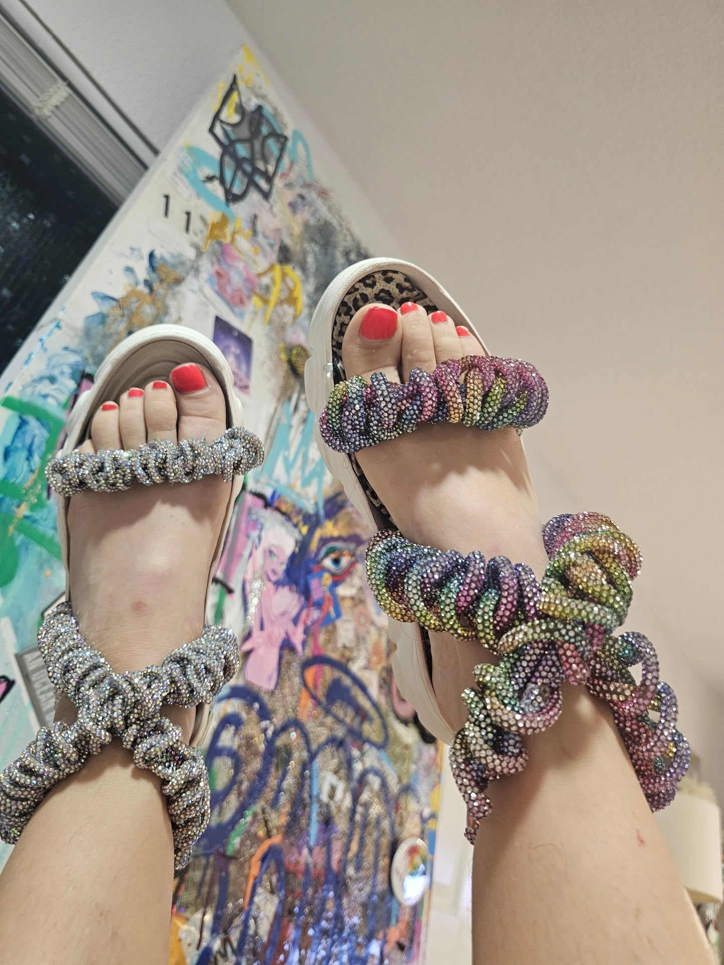 Rhinestone crystalized strappy sandals