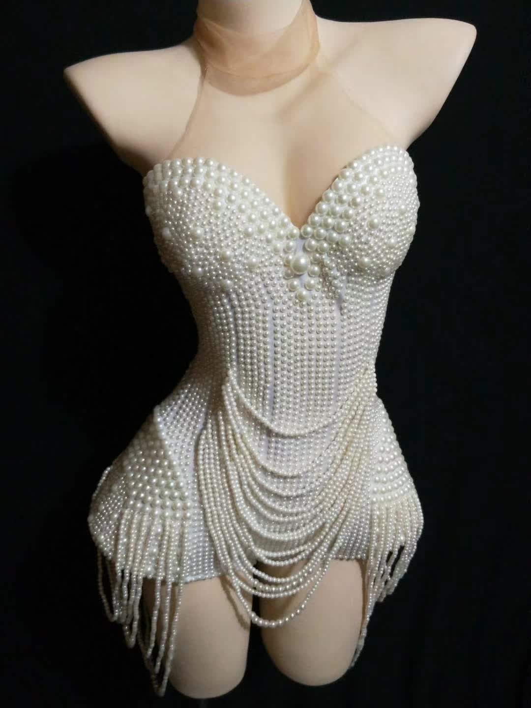 Pearl corset shorts romper jumper